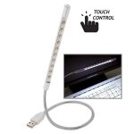 Tragbares Touch Switch USB LED-Licht, 10-LED, 1 W, weißes Licht (Silber) – Bild 2