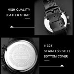 SANDA 5010P Six-Pin Cool Big Dial Wasserdichte Drei-Augen-Herrenuhr Lederarmband Modetrend Herrenuhr – Bild 7