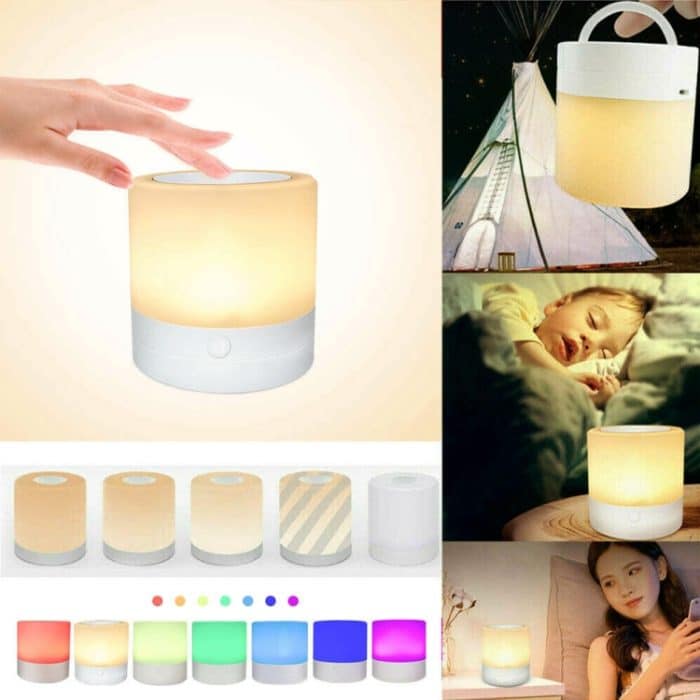 SYA0012680.jpg LED Night Light Bedside Table Touch Sensoring Lamp USB Rechargeable RGB LED Night Light – Bild 1