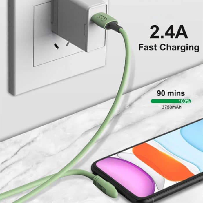 ENKAY Hat-Prince ENK-CB211 2,4 A USB auf 8-poliges 90-Grad-Winkel-Silikon-Datensynchronisations-Schnellladekabel, Kabellänge: 1,8 m – Bild 4