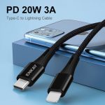 ENKAY PD 20W 3A USB-C / Typ-C auf 8-poliges Schnelllade-Nylon-geflochtenes Datenkabel – Bild 2