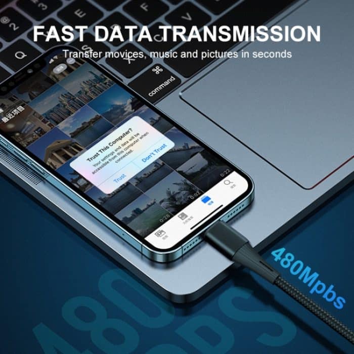 ENKAY PD 20W 3A USB-C / Typ-C auf 8-poliges Schnelllade-Nylon-geflochtenes Datenkabel – Bild 4