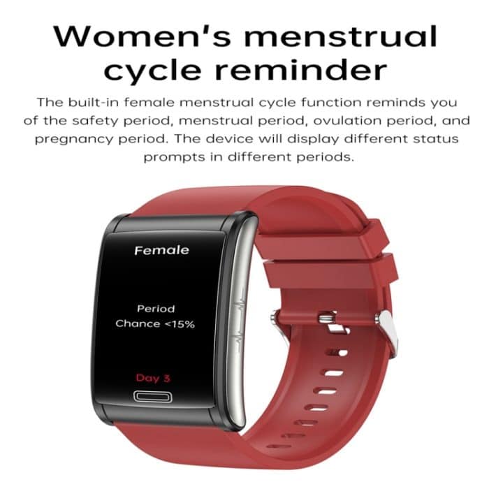 E600 1,47-Zoll-Farbbildschirm-Smartwatch, Silikonarmband, unterstützt Herzfrequenzüberwachung/Blutdrucküberwachung – Bild 2