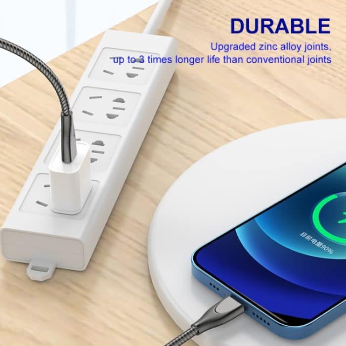 ENKAY ENK-CB131 USB auf 8-polige Schlauchfeder aus Kohlenstoffstahl, 2,4 A, Schnelllade-Datenkabel – Bild 2