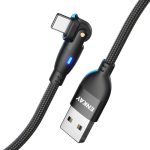 ENKAY 180 Grad drehbares USB-auf-8-Pin-Ladedatenkabel mit LED-Licht