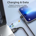 ENKAY 180 Grad drehbares USB-auf-8-Pin-Ladedatenkabel mit LED-Licht – Bild 2