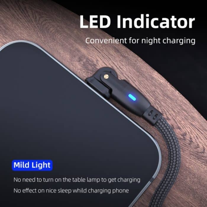 ENKAY 180 Grad drehbares USB-auf-8-Pin-Ladedatenkabel mit LED-Licht – Bild 8