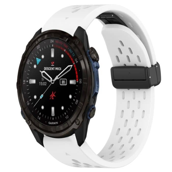 20 mm großes Silikon-Uhrenarmband mit Faltschließe und Loch – Bild 1