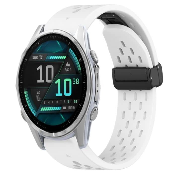 20 mm großes Silikon-Uhrenarmband mit Faltschließe und Loch, For Garmin Fenix 8 AMOLED 43mm, For Garmin Fenix 7S Pro 42mm, For Garmin Epix Pro 42mm, For Garmin Instinct 2S – Bild 1