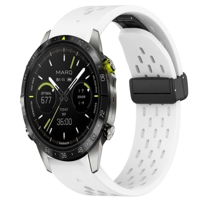 22 mm großes Silikon-Uhrenarmband mit Faltschließe und Loch – Bild 1