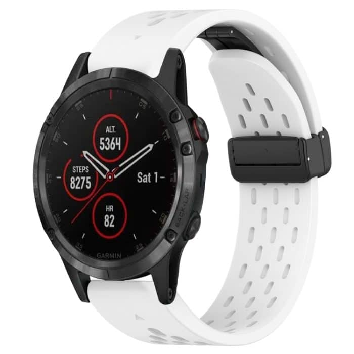 22 mm großes Silikon-Uhrenarmband mit Faltschließe und Loch – Bild 1