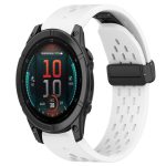22 mm großes Silikon-Uhrenarmband mit Faltschließe und Loch, For Garmin Fenix E 47mm, For Garmin Fenix 8 MIP 47mm, For Garmin Fenix 8 AMOLED 47mm, For Garmin Fenix 7 Pro 47mm