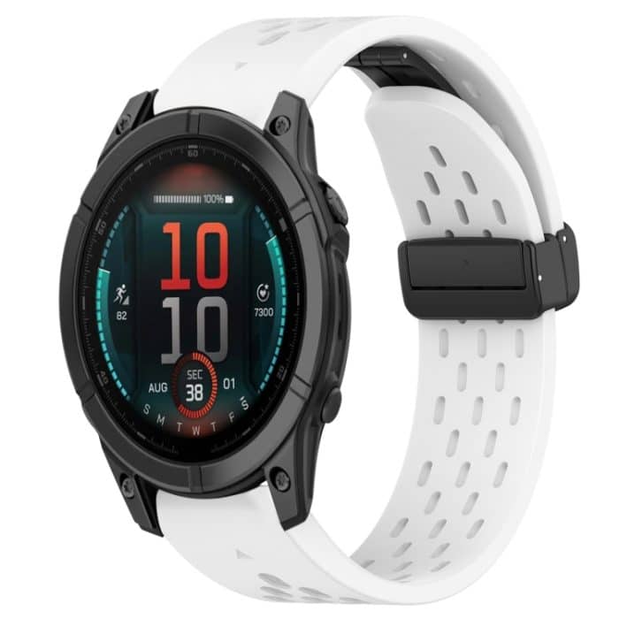 22 mm großes Silikon-Uhrenarmband mit Faltschließe und Loch, For Garmin Fenix E 47mm, For Garmin Fenix 8 MIP 47mm, For Garmin Fenix 8 AMOLED 47mm, For Garmin Fenix 7 Pro 47mm – Bild 1