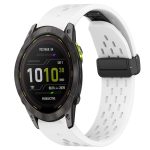 26 mm großes Silikon-Uhrenarmband mit Faltschließe und Loch, For Garmin Enduro 3, For Garmin Fenix 8 AMOLED 51mm, For Garmin Fenix 8 MIP 51mm, For Garmin Fenix 7X Pro 51mm