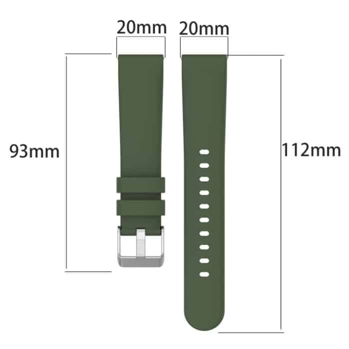 20 mm glattes, einfarbiges Silikon-Uhrenarmband, For Garmin Forerunner Sq2, For Garmin Venu SQ, For Garmin Forerunner 645 Music, For Garmin Approach S40 – Bild 6