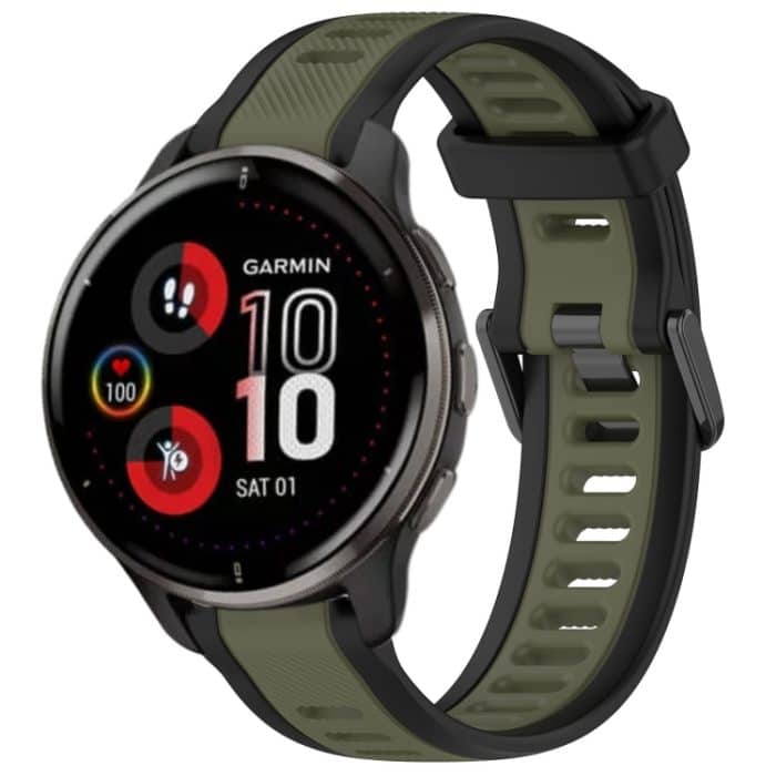 20 mm zweifarbiges, strukturiertes Silikon-Uhrenarmband – Bild 1