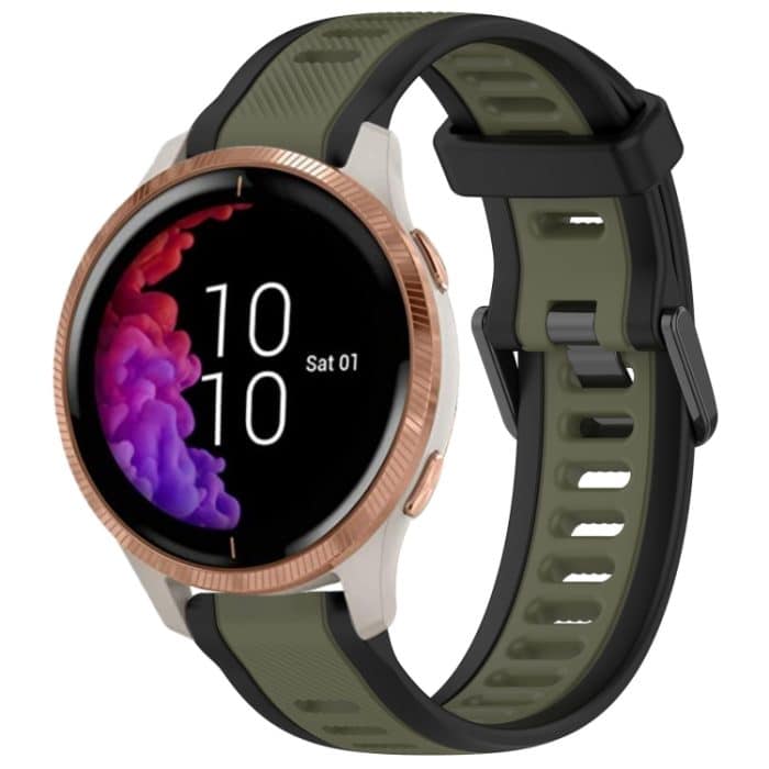 20 mm zweifarbiges, strukturiertes Silikon-Uhrenarmband – Bild 1