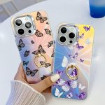 Galvanisierte Laser-Schmetterlings-Ringhalter-Telefonhülle – Bild 2