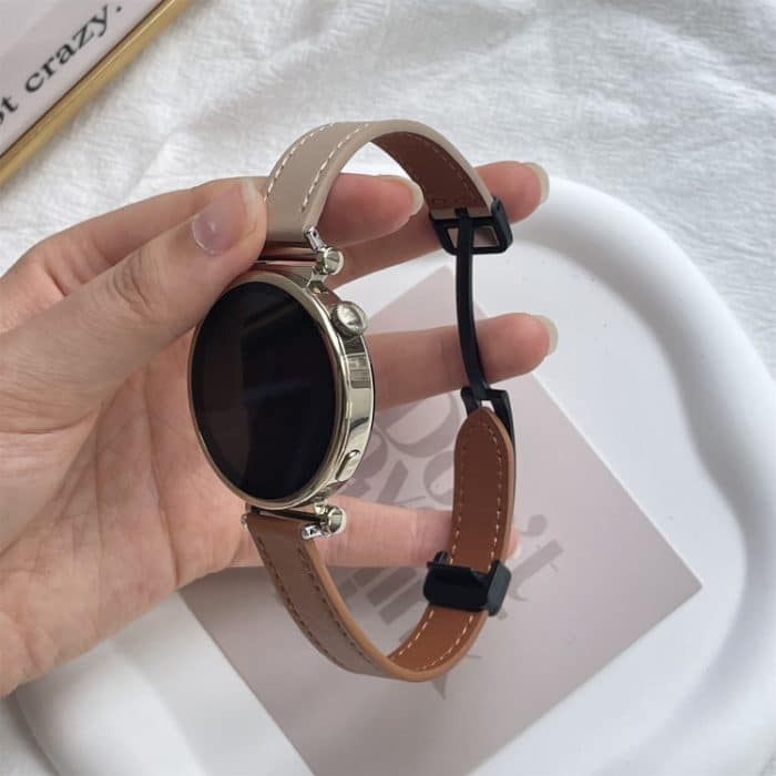 22 mm schmales Uhrenarmband aus Mikrofaser-Leder mit magnetischer Schnalle – Bild 5