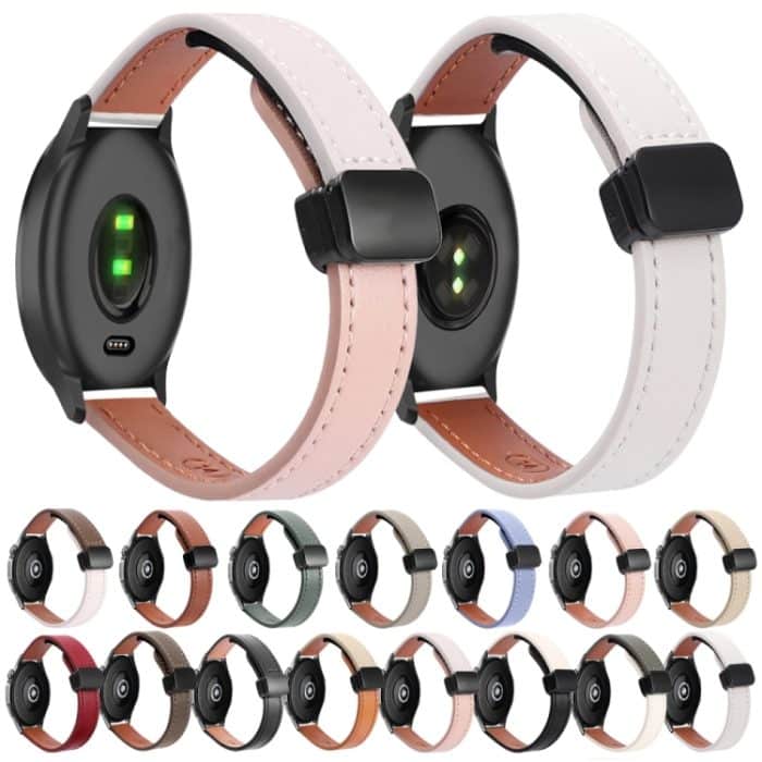 Schlankes 20-mm-Uhrenarmband aus Mikrofaserleder mit magnetischer Schnalle, For Garmin Forerunner 165, For Garmin Forerunner 165 Music, For Garmin Vivoactive 5 – Bild 2