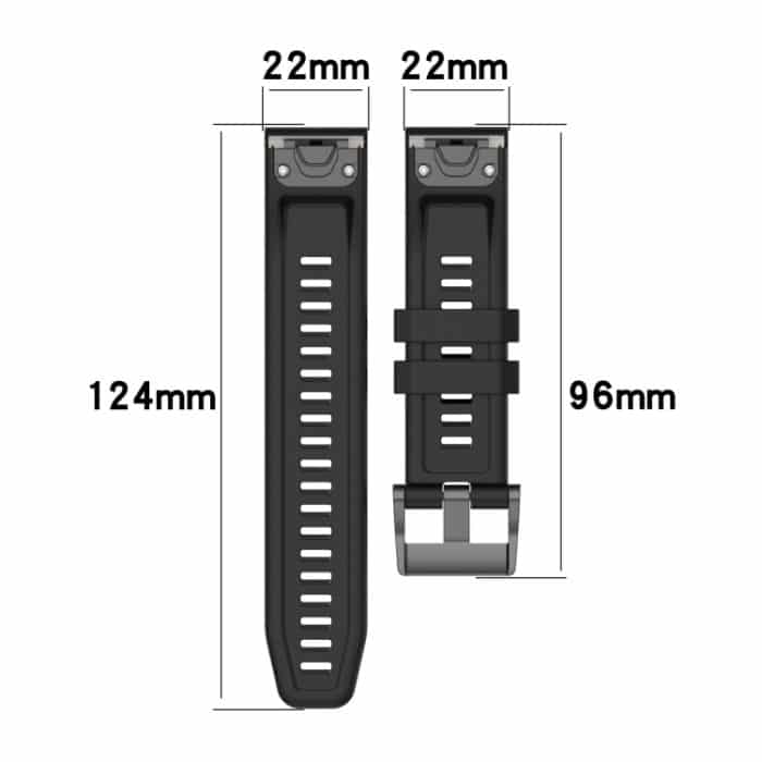 Sportliches zweifarbiges 22-mm-Silikon-Uhrenarmband, For Garmin Fenix E 47mm, For Garmin Fenix 8 MIP 47mm, For Garmin Fenix 8 AMOLED 47mm, For Garmin Fenix 7 Pro 47mm – Bild 3