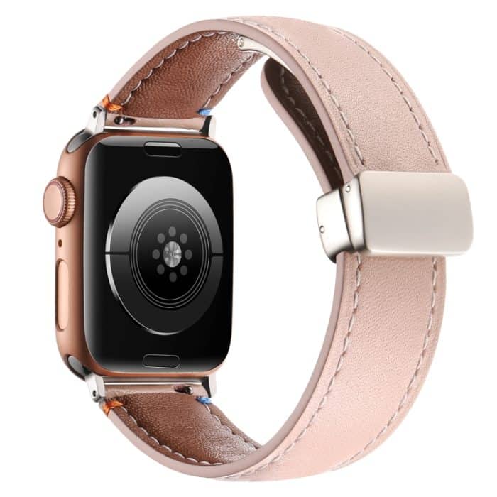 Uhrenarmband aus echtem Leder mit Magnetschnalle und Nähten, For Apple Watch 46mm / 49mm / 45mm / 44mm, For Apple Watch 42mm / 41mm / 40mm / 38mm – Bild 5