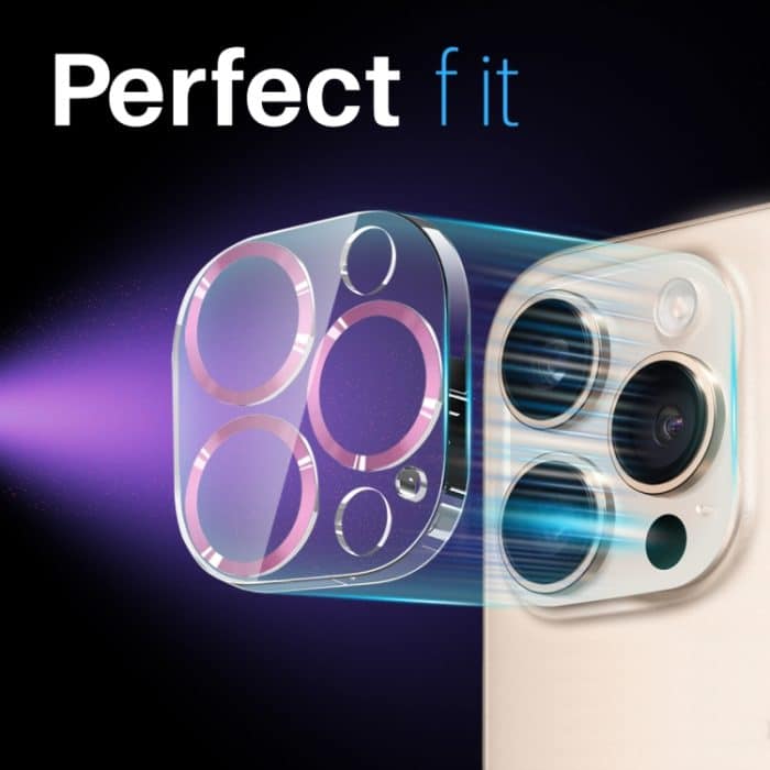 NORTHJO Kameraobjektivschutz CD Veins 3D Hartglasfolie, For iPhone 16 Pro / 16 Pro Max, For iPhone 16 / 16 Plus – Bild 5