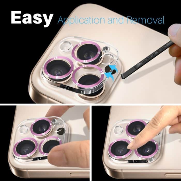 NORTHJO Kameraobjektivschutz CD Veins 3D Hartglasfolie, For iPhone 16 Pro / 16 Pro Max, For iPhone 16 / 16 Plus – Bild 7