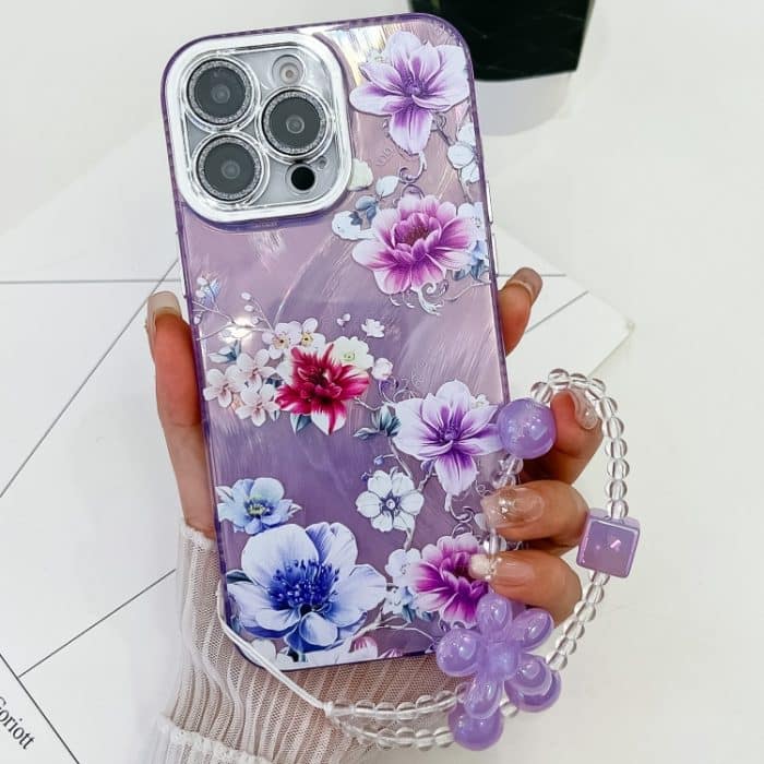 SYA002743312A.jpg Galvanisieren Blumen Pflanzen Textur Armband TPU Handyhülle – Bild 1