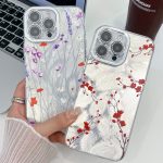 Galvanisierte TPU-Telefonhülle mit Blumenstruktur, For iPhone 16, For iPhone 15 Pro Max, For iPhone 15 Pro, For iPhone 15 – Bild 2