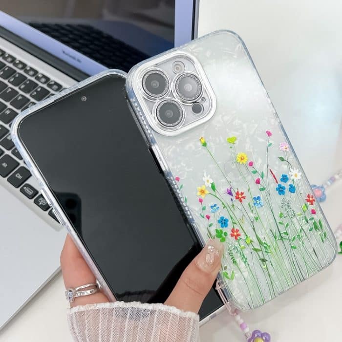 Galvanisiertes TPU-Handygehäuse mit Blumenstruktur, For iPhone 16, For iPhone 15 Pro Max, For iPhone 15 Pro, For iPhone 15 – Bild 3