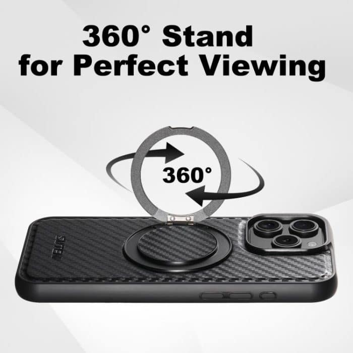 Suteni G3 Kohlefaser-Leder 360 Rotationshalter MagSafe Telefonhülle – Bild 3