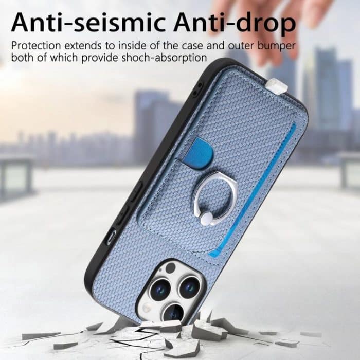Carbon Fiber Ring Side Insert Card Bag MagSafe Phone Case, For iPhone 6 / 6s – Bild 6