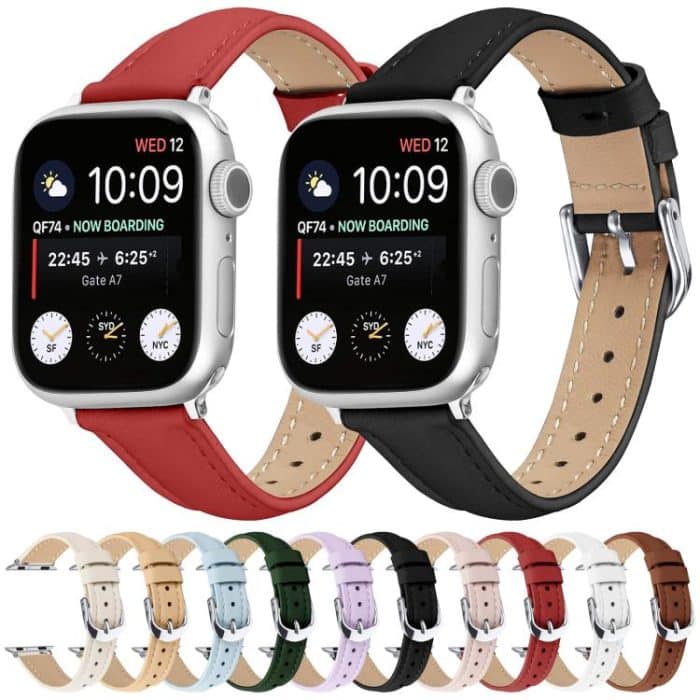 Small Waist PU Leather Watch Band, For Apple Watch 46mm / 49mm / 45mm / 44mm, For Apple Watch 42mm / 41mm / 40mm / 38mm – Bild 2