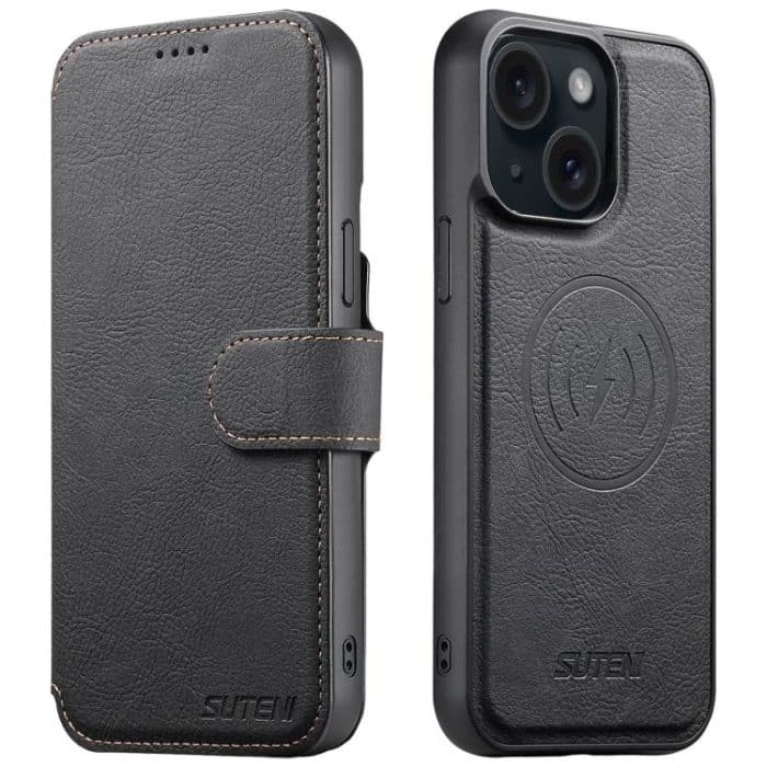 SYA002902407A.jpg Suteni Q05 2-in-1 Multi-function MagSafe Wallet Litchi Leather Phone Case – Bild 1