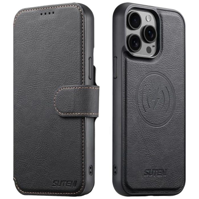 Suteni Q05 2-in-1 Multi-function MagSafe Wallet Litchi Leather Phone Case – Bild 1