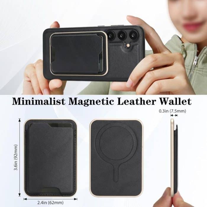 Kalebol Slim MagSafe Ring Magnetic Card Bag Leather Phone Case – Bild 4