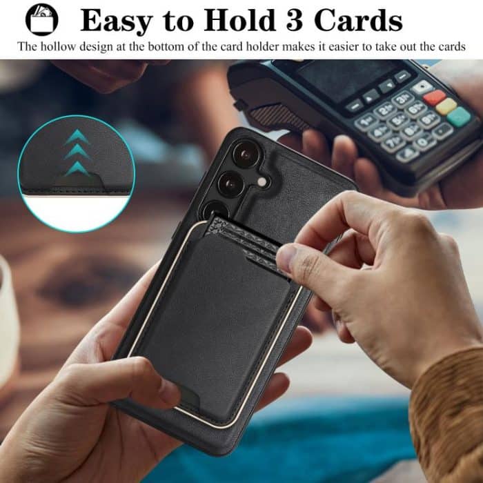 Kalebol Slim MagSafe Ring Magnetic Card Bag Leather Phone Case – Bild 6