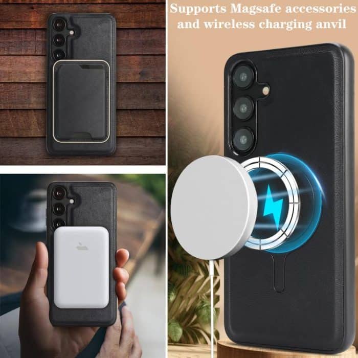 Kalebol Slim MagSafe Ring Magnetic Card Bag Leather Phone Case – Bild 9