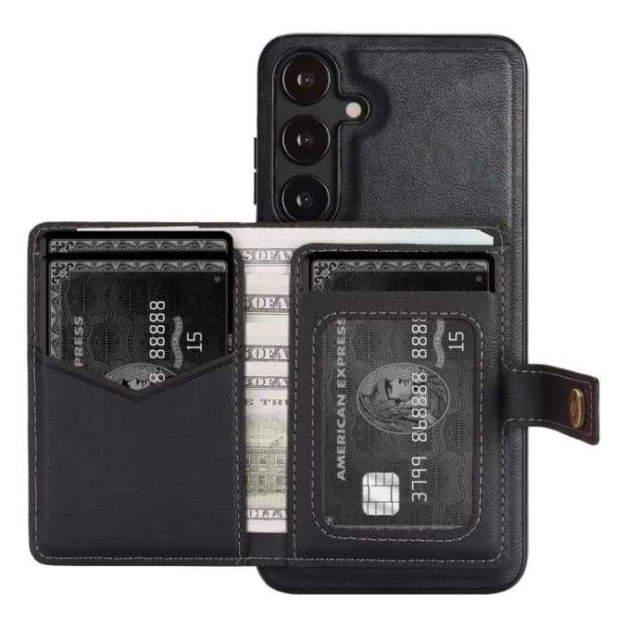 Kalebol Magnetic Button Card Bag MagSafe Ring Leather Phone Case – Bild 4