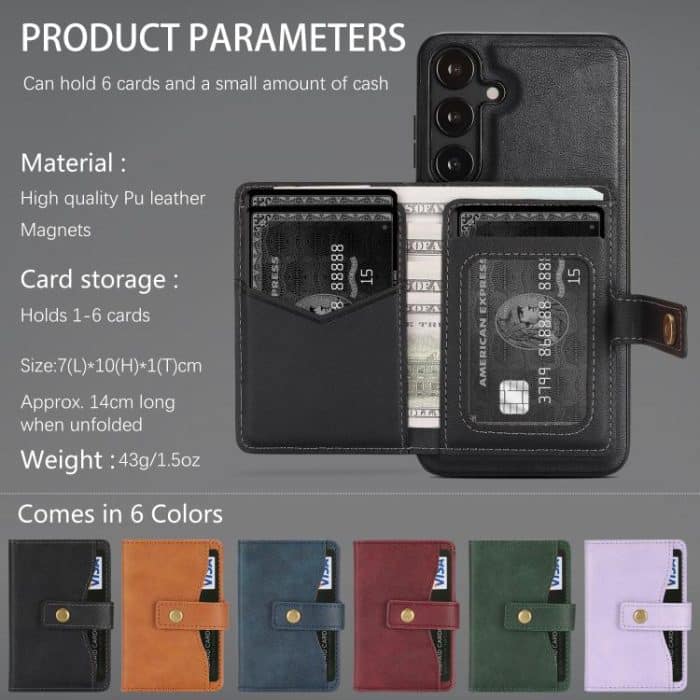 Kalebol Magnetic Button Card Bag MagSafe Ring Leather Phone Case – Bild 10