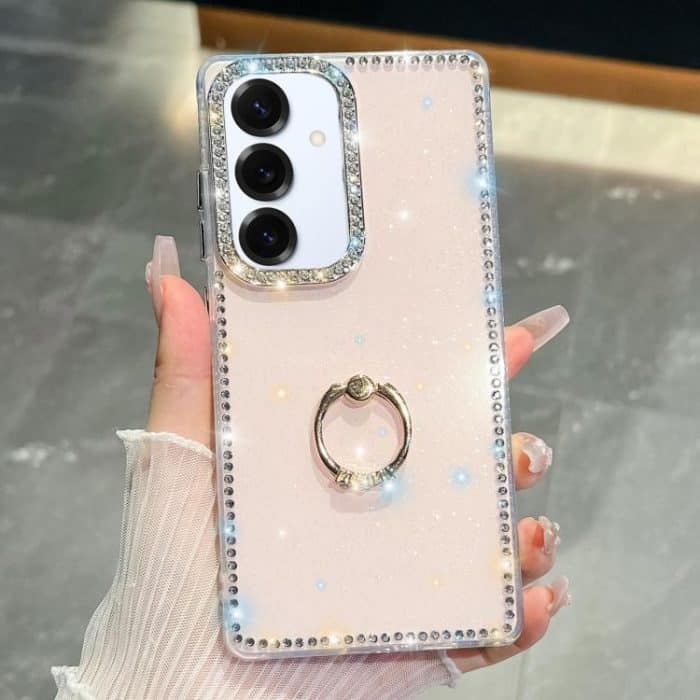 Rhinestone Glitter TPU Ring Holder Anti-fall Phone Case – Bild 1