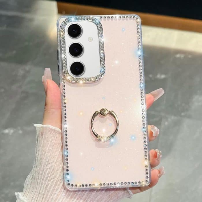 Rhinestone Glitter TPU Ring Holder Anti-fall Phone Case – Bild 1