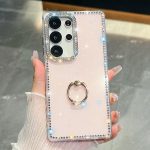 Rhinestone Glitter TPU Ring Holder Anti-fall Phone Case