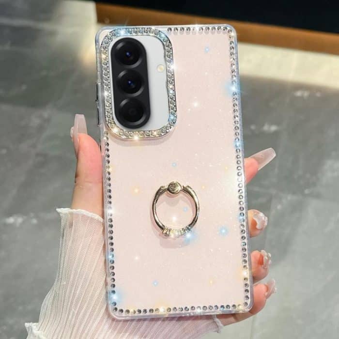 SYA002929717A.jpg Rhinestone Glitter TPU Ring Holder Anti-fall Phone Case – Bild 1