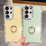 Rhinestone Glitter TPU Ring Holder Anti-fall Phone Case – Bild 4