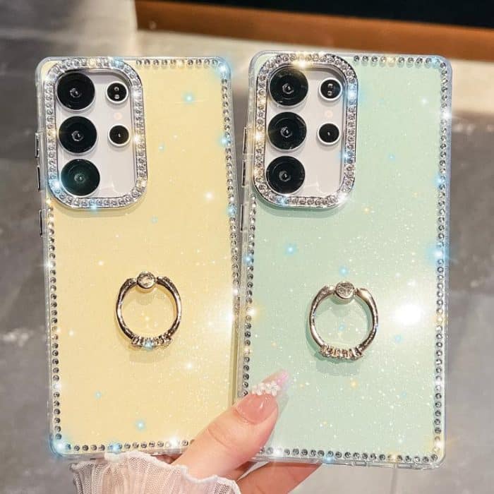 Rhinestone Glitter TPU Ring Holder Anti-fall Phone Case – Bild 4