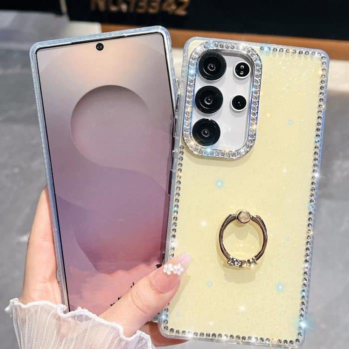Rhinestone Glitter TPU Ring Holder Anti-fall Phone Case – Bild 8