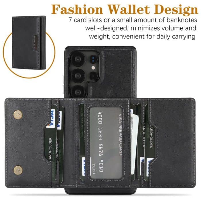 Kalebol Strong Magnetic MagSafe Tri-Fold Wallet Leather Phone Case – Bild 4