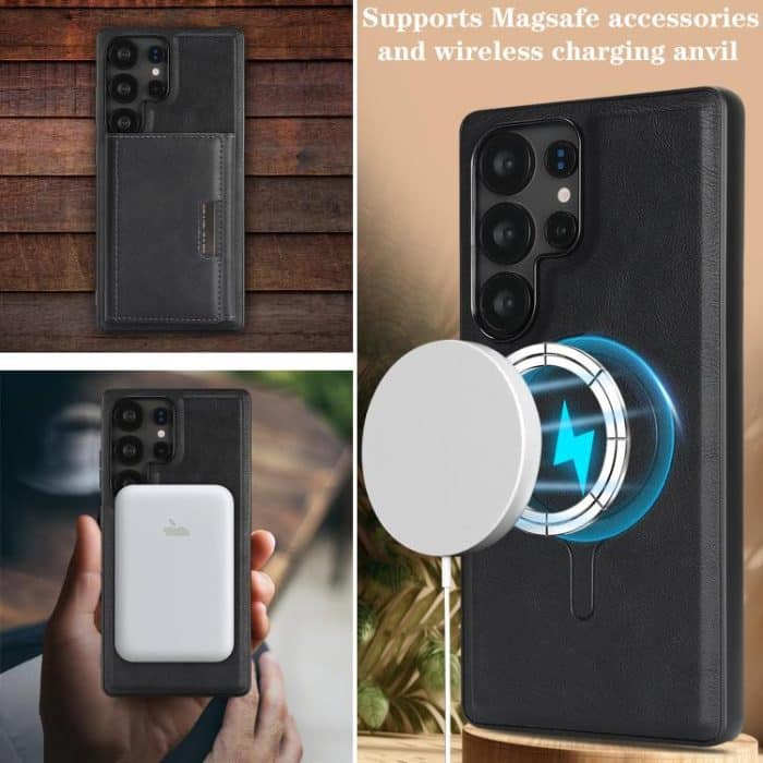 Kalebol Strong Magnetic MagSafe Tri-Fold Wallet Leather Phone Case – Bild 8